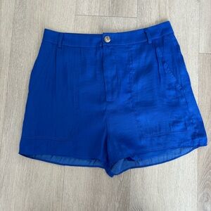 Naked Zebra Women Shorts Size Small Blue Smooth Satin Like Feel Summer Vacation